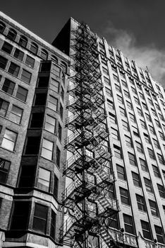 Chicago buildings. Black and white photography.