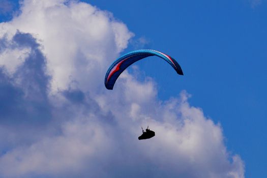 paragliding on a sunny day