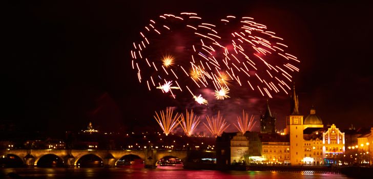 2019 New Year Firework Show over Prague