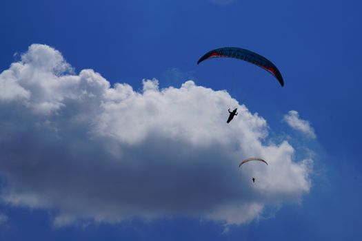 paragliding on a sunny day