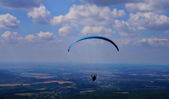 paragliding on a sunny day