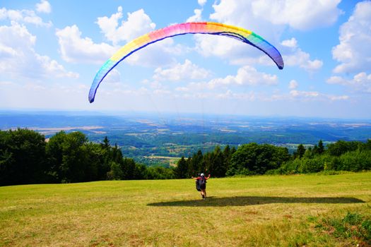 paragliding on a sunny day