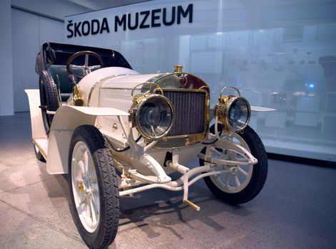 Mlada Boleslav/Czech Republic - January 6, 2019: Skoda Auto Museum, Automobile museum presents the history of the company Skoda and Laurin & Klement