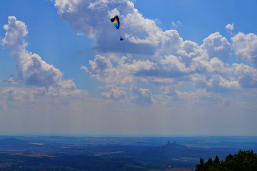 paragliding on a sunny day