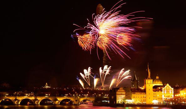 2019 New Year Firework Show over Prague