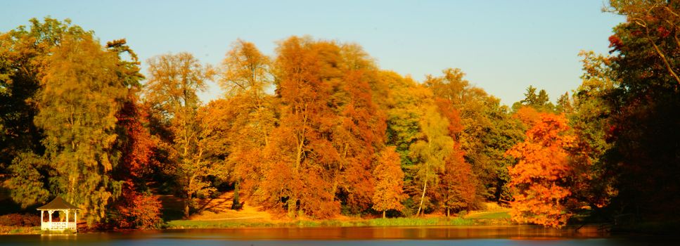 Autumn in Stirin Castle Park near Prague, Czech Republic