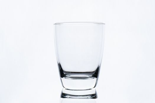 empty glass of water isolated on white background 