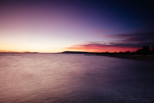 The iconic Rye Pier on a cool winter's morning at sunrise on the Mornington Peninsula in Melbourne, Victoria, Australia