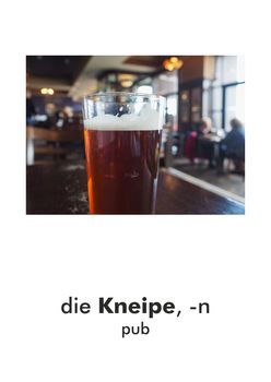 German word card: die Kneipe (pub)