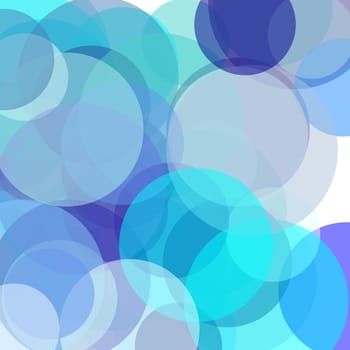 Abstract minimalist blue illustration with circles useful as a background