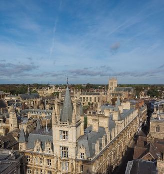 Aerial view of the city of Cambridge, UK