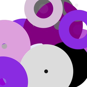 Abstract minimalist grey violet illustration with circles useful as a background