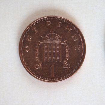 One Penny and Two Pence Pound coins money (GBP), currency of United Kingdom, soon to be withdrawn, possibly