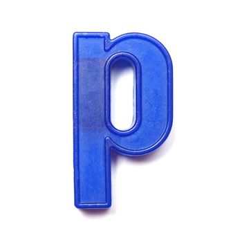 Magnetic lowercase letter P of the British alphabet