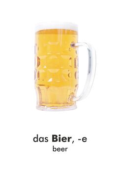 German food word card: das Bier (beer)
