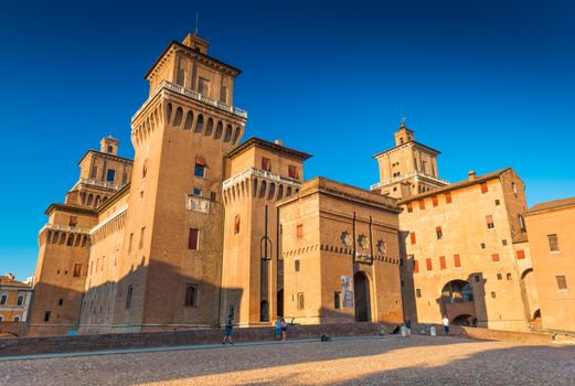 Ferrara - July 2017, Emilia Romagna, Italy: Castle of Ferrara (Castello Estense)