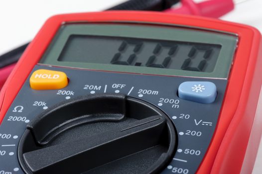 multimeter's selector switched to DC Voltage Measurement