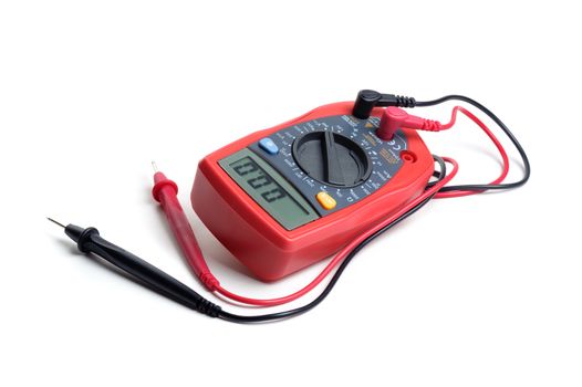 digital multimeter or multitester or Volt-Ohm meter, an electronic measuring instrument that combines several measurement functions in one unit.