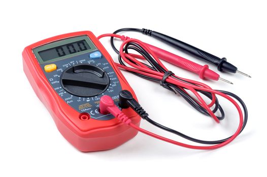 digital multimeter or multitester or Volt-Ohm meter, an electronic measuring instrument that combines several measurement functions in one unit.