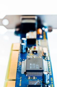 Shallow depth of field photo of a network interface card
