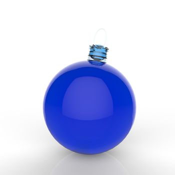 Empty 3d Christmas ornament on white background