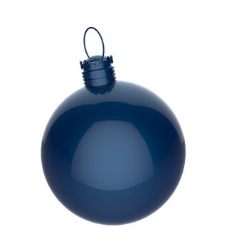 Empty 3d Christmas ornament on white background