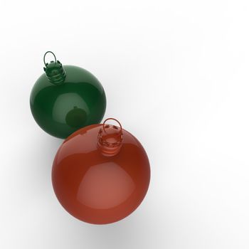 Empty 3d Christmas ornament on white background