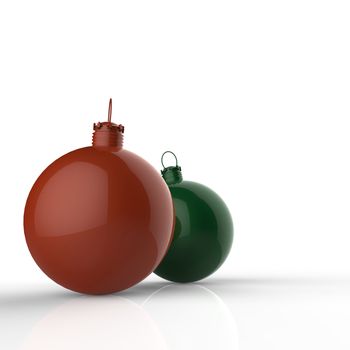 Empty 3d Christmas ornament on white background