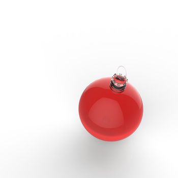 Empty 3d Christmas ornament on white background