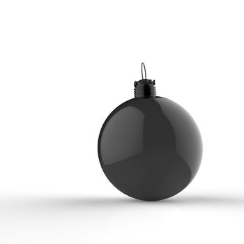 Empty 3d Christmas ornament on white background