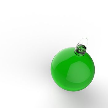 Empty 3d Christmas ornament on white background