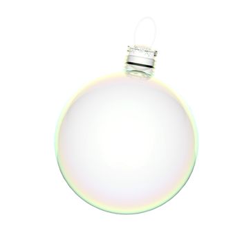 Empty 3d Christmas ornament on white background