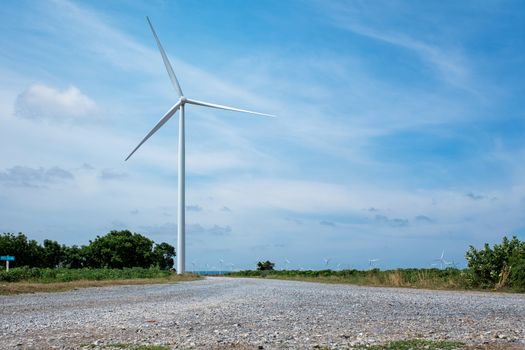 Wind turbine power at daylight 