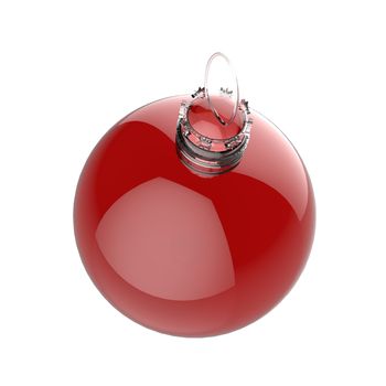 Empty 3d Christmas ornament on white background concept