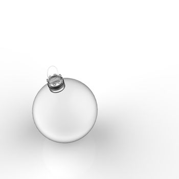 Empty 3d Christmas ornament on white background