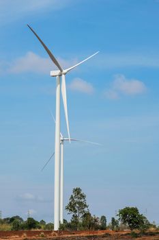 Wind turbine power at daylight 