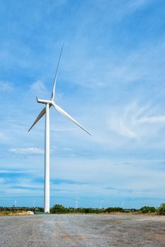 Wind turbine power at daylight 