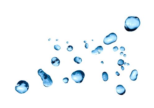 Nice abstract blue water drops on white background