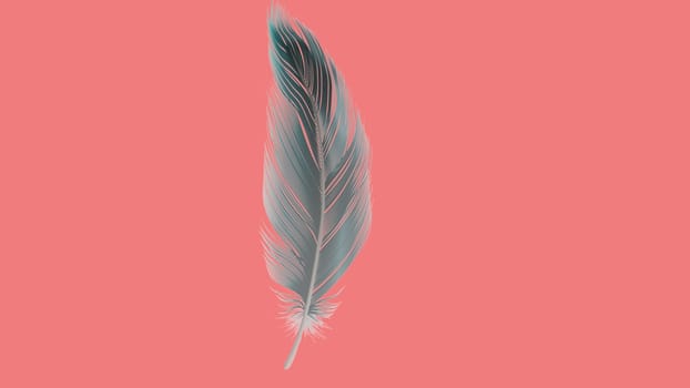 Soft silky feathers isolated on background with copy space for text and advertisement. Feather background with delicate fur and realistic looks. 3D rendering