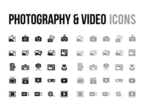 The photography & Video vector icon for app, mobile website responsive 