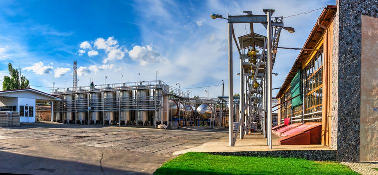 Shabo, Ukraine 09.29.2019. Modern winery in Shabo village, Odessa region, Ukraine, on a sunny autumn day