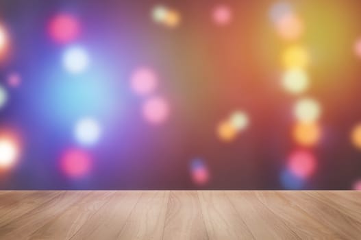 wood texture on blur bokeh  background - can be used for display or montage your products