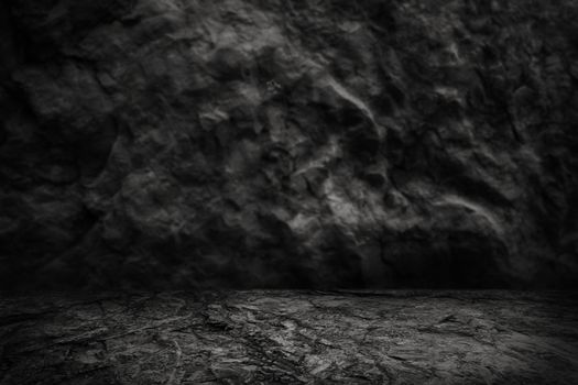 rock floor table with dark background