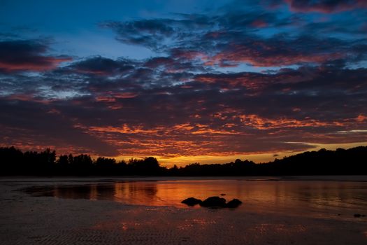 Beautiful Sky and sunset on the beach.