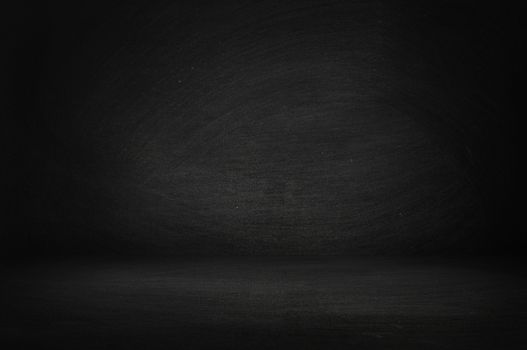 Horizontal black studio wall of chalkboard and showroom background for presentation product 