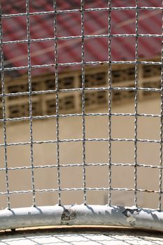 Mushroom barbed wire cage inside detention Within steel cage, nick iron net wall wire metal square grid fence to prevent