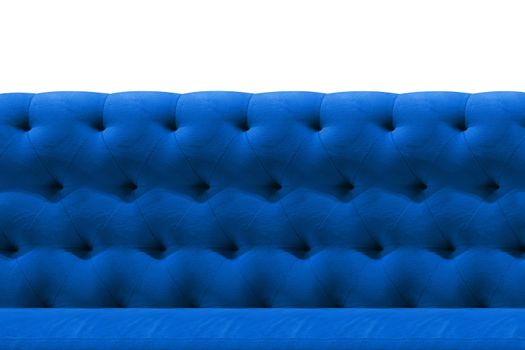 Luxury Dark Blue sofa velvet cushion close-up pattern background on white