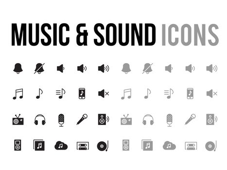 The music & sound vector icon for the app, mobile website responsive 