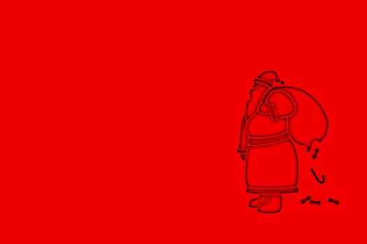 Father Christmas - Red graphic design with copy space