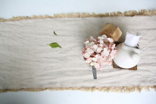 pink flower in jar